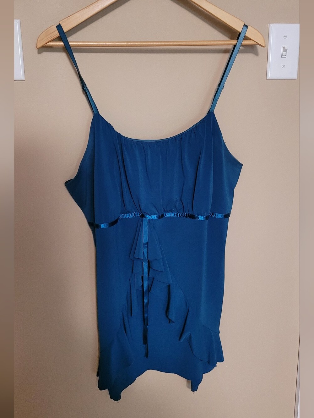💚10 for $10💚 Bundle and save Tempted Teal Blue Satin-Trim Camisole